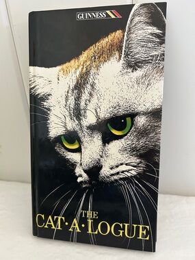 80s Vintage Cat Book Guinness Cat A Logue cat History art illustrated England